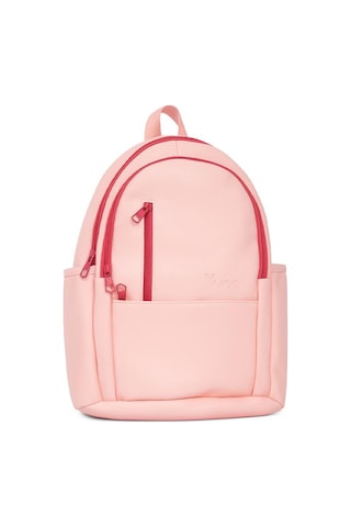 Yuga Suni Deri Dört Gözlü Sırt Çantası Pembe Pembe