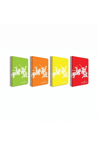 Faber-Castell PP Kapak Knights Neon Spiralli Defter 80 Yaprak Çizgili 1 Adet