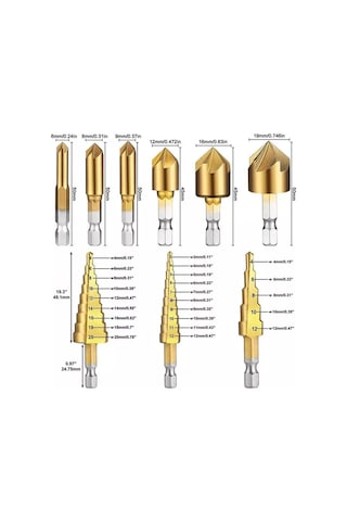 Pabk Kocner Kademeli Matkap Ucu Seti, Frezeler. 194284071
