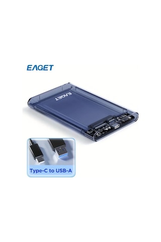 Eaget 6.35 Cm Harici Kasa, Usb 3.0 Sata Taşınabilir Şeffaf