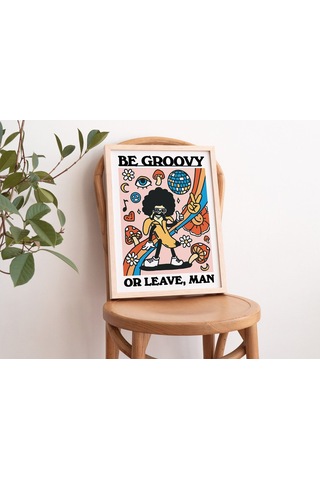 Groovy Retro, Funky Banana Poster, Groovy Ol Ya Da Git, 1980'ler Psikedelik Sanatı