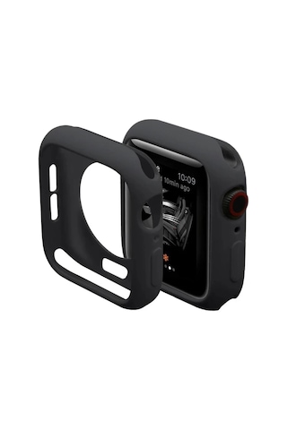 Storeşahin Apple Watch 44mm Uyumlu Silikon Alt Kasa - Siyah Shn0720
