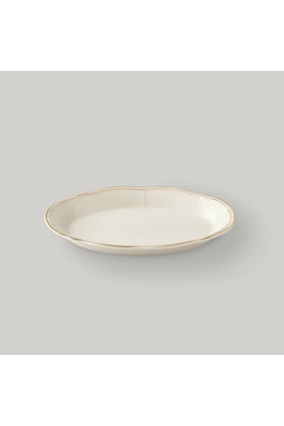Linens Cinnamon Porselen 26 Cm Kayık Tabak Ekru-kahve Ekru