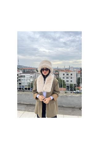 Mollycrush Kadın Suni Kürk Şapka Ve Atkı Seti Yumuşak Dokulu, Soğuk Havalar İçin Lüks & Şık Görünüm Bej
