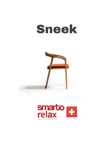 Smarto Relax Sneek 2'li Yemek Masası Sandalye Seti - Ahşap Ayaklı, Turuncu Kumaş Turuncu Ve Kahverengi