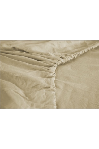 Çift Kişilik 160x200 30 Cm Fitted Lastikli Çarşaf Krem Krem