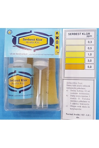Su Test Analizi Serbest Klor Kiti Klor Analizi 0.1 Ppm 5 Ppm