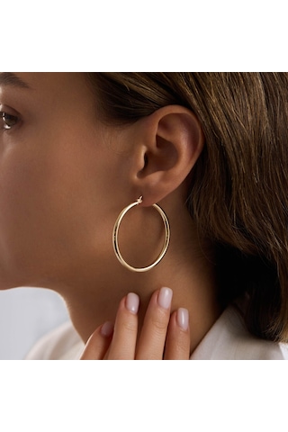 14k Altın Halka Küpe 2 Mm 4.3 Cm T14319 Renkli