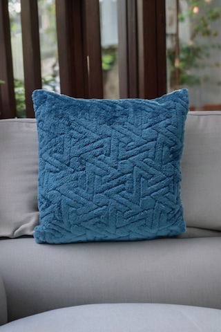 Bohem 4'lü Dekoratif Yastık Kılıfı Kırlent Kılıfı 45x45 Cm Petrol Mavisi Zikzak Desen Petrol Mavisi