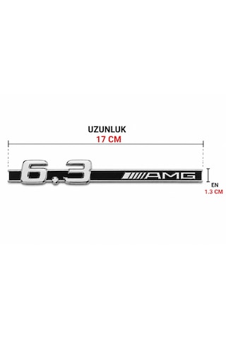 Mercedes 6.3 Amg Bagaj Yazısı Arka Amblem Metal Krom Tasarım