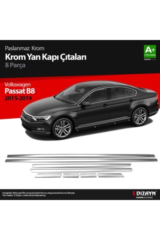 S-Dizayn  Volkswagen Passat B8 Krom Yan Kapı Çıtası 8 Parça 2015 Üzeri