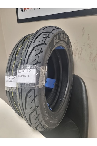 Tdt Tyres Rks Spontini Lastik Set 350-10glider Ve 90/90-12 Glider Dubleks Set Glider10