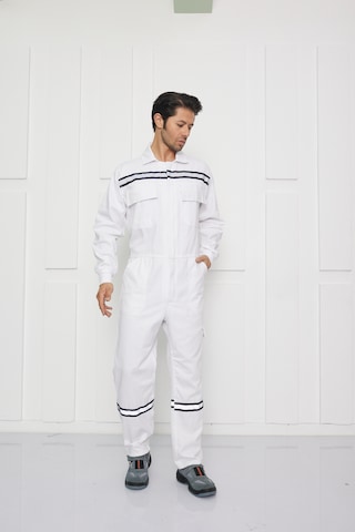 16/12 Gabardin Kumaş Tulum Beyaz