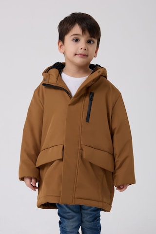 Freemen Erkek Çocuk Taba Kürklü Su Ve Rüzgar Geçirmez Kapüşonlu 3 Kışlık Mont Taba