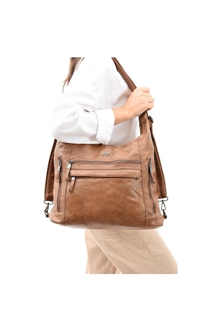 571 Collections Suni Deri Yumuşak Dokumalı Sırt Omuz Çantası Taba Model: 571-11-13b - Taba