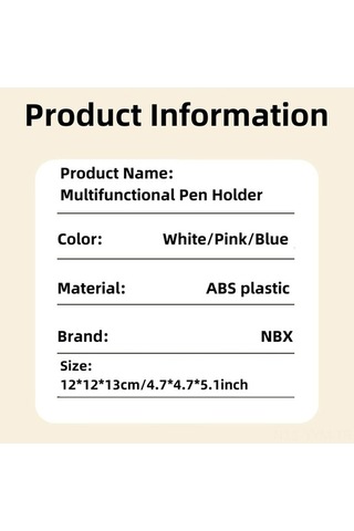 Dancemonkey Beyaz, Pembe, Siyah Abs Kalemlik Seti 12x12x13cm Mavi, 12 Parça Mavi