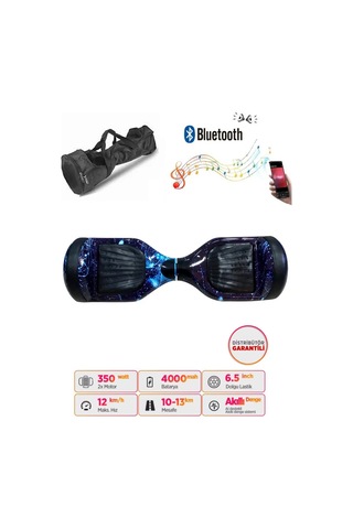 Citymate Hoverboard 6.5 inch Elektrikli Kaykay Scooter Full Ledli Bluetooth Hoparlörlü Çanta Hediye D01