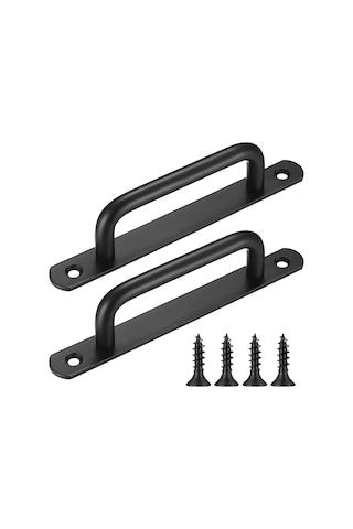 Paslanmaz Çelik Sürgülü Kapı Kolları 160 Mm Siyah Dolap Ahır Kapısı Donanımı B