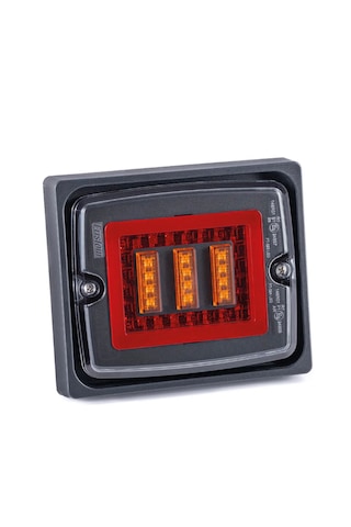 Frıstom Ft-323 12v-36v Stop Lambası Kare 3 Fonksiyonlu Park-stop-sinyal + Çerçeve E9