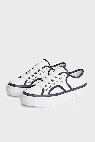 Tommy Hilfiger Platform Kanvas Sneaker Ayakkabı Kadın Ayakkabı Fw0fw09394 0g7 Ekru
