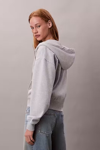 Kadın Regular Fit Terry Fermuarlı Kapüşonlu Sweatshirt - Gri History Grey Heather