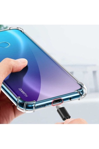 Huawei P40 Lite E Kılıf Zore Nitro Anti Shock Silikon Renksiz