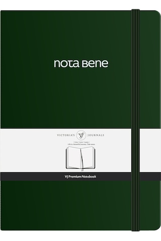 Nota Bene Premium Sert Kapak Defter, 14.8x21, Çizgili Yeşil
