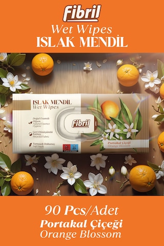 Fibril Portakal Çiçeği Kokulu Islak Mendil 12x90 Pk 1080 Yaprak