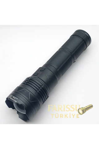 Gold Orion Or-g500 6000 Lümen Şarjlı El Feneri 200w Güç, Powerbank Özellikli, Uzun Menzili Siyah