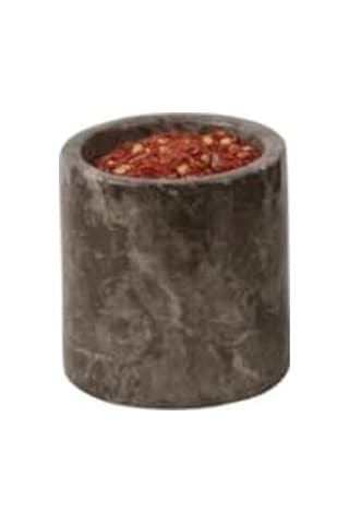 Roza Mermer Baharatlık 8x8 Cm Mermer Tuzluk Masaüstü Baharatlık Kahverengi Genel
