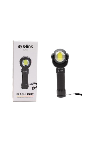 S-Link Sl-F860 3W Cob+3W Led Pilli Dönebilen Çift Başlıklı Manyet