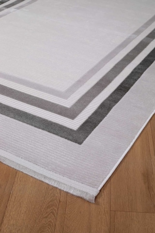 Voyage %100 Akrilik Yumuşak Dokulu Halı Kilim Salon Mutfak Koridor Yolluk Dokuma Makine Halısı Ac-411 Gri