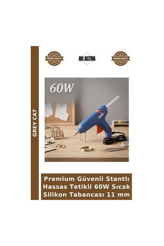 Premium Güvenli Stantlı Hassas Tetikli 60w Sıcak Silikon Tabancası 11 Mm