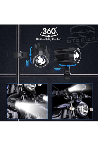 1 Adet Mini Led Spot Sis Farı Csp Lensli 6000k Beyaz 3000k Amber Motosiklet Yardımcı Farı