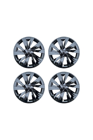 Red Lion Parts Tesla Model Y Juniper 2025+ Uyumlu 19 İnç New Star / Cyber Stil Jant Kapağı Seti - Parlak Siyah