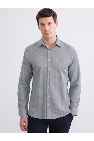 Lcw Busıness Siyah Slim Fit Ekose Erkek Gömlek