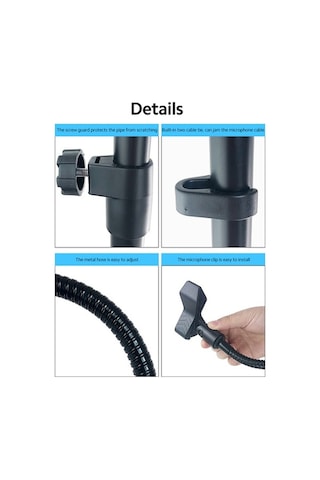 Pazly Bilgisayar Standı Mikrofon Zemin Standı, 180 Ayarlanabilir Klips, Kolay Kurulum, Çizilmeye Dayanıklı Metal Stand