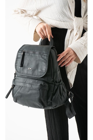 571 Collections Yıkanmış Deri Sırt Çantası Mavi Model: 571-14-11m