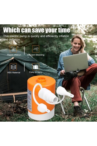 Tenfowee Usb Li-poly Pompası Taşınabilir Dış Mekan 5000pa Şişir-defla Fonksiyonu Hs-8406 Renkli Kutuda Beyaz