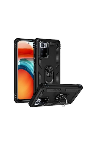 Xiaomi Poco X3 Gt Kılıf Zore Vega Yüzüklü Standlı Zırh Kılıf