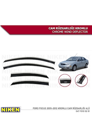 Ford Focus 2 Kromlu Cam Rüzgarlığı 4'Lü Set 2005-2012 Niken