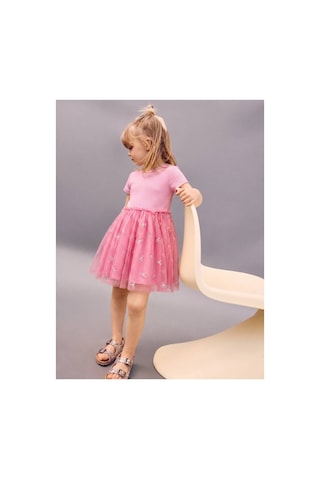 Poala Kids Fiyonklu Tül Elbise Pembe