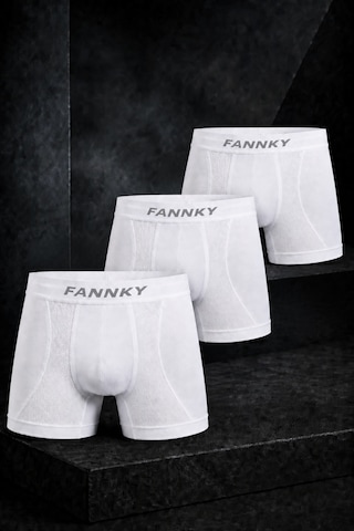 Fit Women Erkek Rahat Esnek Seamless 3 Lü Beyaz Boxer
