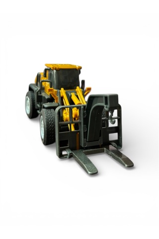 Oyuncak Forklift Yükleyici Hareketli Çatal Ve Kol Açık Sarı