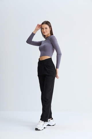 Sortie Collection Kemeri Cırtlı Keten Pantolon Siyah-siyah Siyah