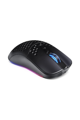Valkyrie Kablosuz Petek Tasarım Şarjlı Gaming Mouse Rgb Aydınlatmalı 3200 Dpı Ultra Hafif Siyah -