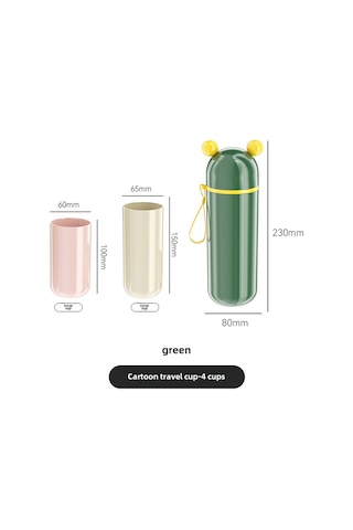 Reedark Yeşil 4'lü Karakterli Seyahat Diş Fırçası Kasesi Seti - Taşınabilir Diş Macunu Kutusu Ve Tıraş Gereçleri Saklama Kutusu - Ev Ve Seyahat İçin Uygun Diğer