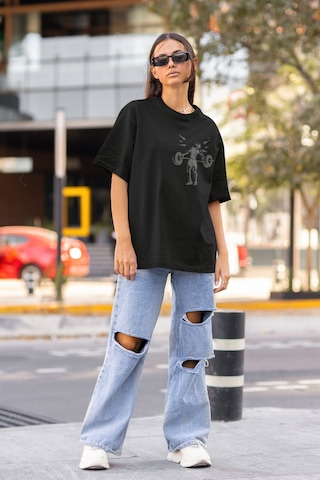 Senin Tek Sınırın Sensin Halter Sırt Baskılı Unisex Oversize Fitn Siyah