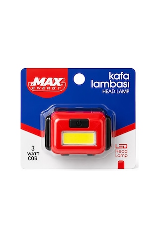 Zmax Energy Max-3146 Kafa Lambası Fener 4.5v 3w Cob Led 120lümen 3-kademe Işık Ayarı- Flaşör Pilli - 12'li Paket