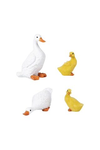 Maotai 4 Adet Komik Ördek Heykelleri Figürinler Havuz Arka Bahçesi Sarı Beyaz Için Dekorasyon